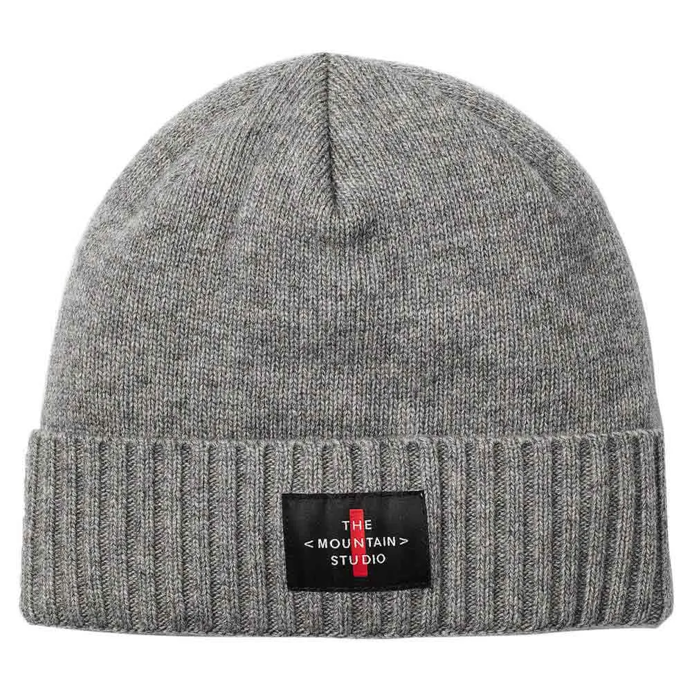 The Mountain Studio Cashmere Mix Cross Logo Muts Grijs