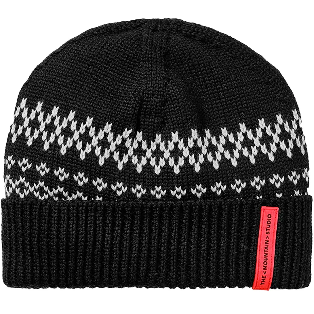 The Mountain Studio Jaquard Wool Muts Zwart