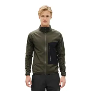 The Mountain Studio Tecno Grid T-neck Fleece Met Volledige Rits Groen