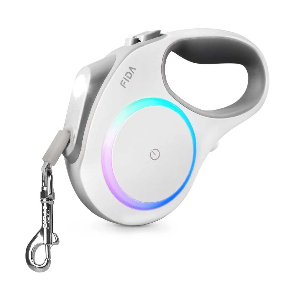 Fida Led Hondenriem Wit