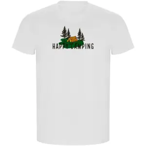 Kruskis Happy Camping Eco T-shirt Met Korte Mouwen Wit