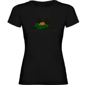 Kruskis Happy Camping T-shirt Met Korte Mouwen Zwart
