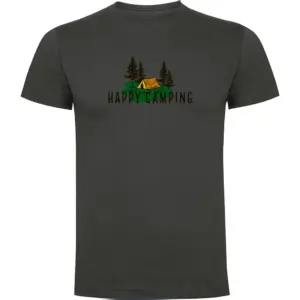 Kruskis Happy Camping T-shirt Met Korte Mouwen Grijs