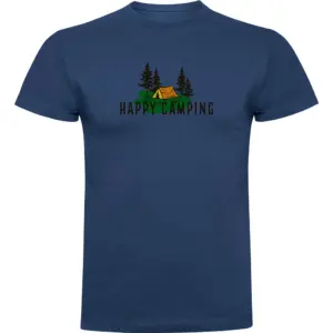Kruskis Happy Camping T-shirt Met Korte Mouwen Blauw