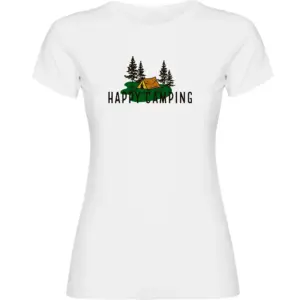 Kruskis Happy Camping T-shirt Met Korte Mouwen Wit