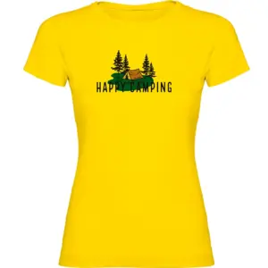Kruskis Happy Camping T-shirt Met Korte Mouwen Geel