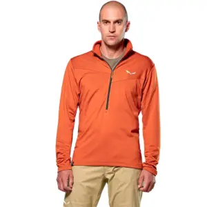 Salewa Puez Cammino Polarlite Fleece Met Halve Rits Bruin