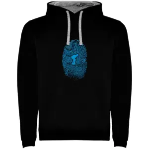 Kruskis Skier Fingerprint Two-colour Hoodie Zwart