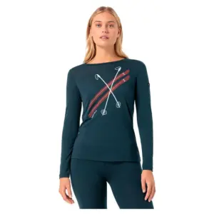 Super.natural Kryssede Ski T-shirt Met Lange Mouwen Rood
