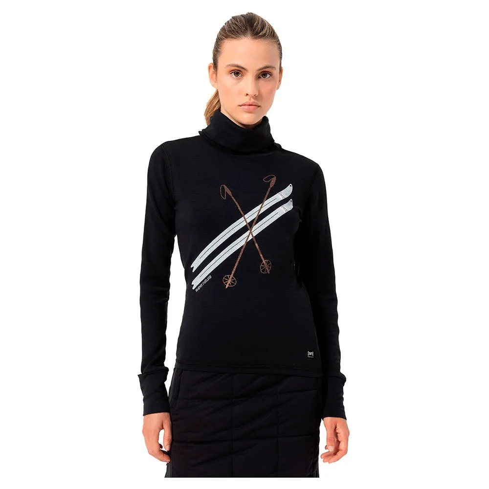 Super.natural Kryssede Ski Sweatshirt Zwart