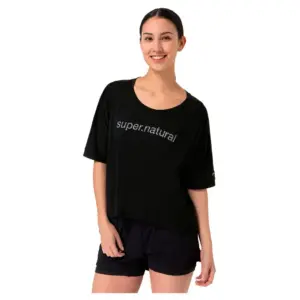 Super.natural Liquid Flow T-shirt Met Korte Mouwen Zwart