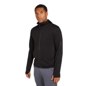 Icebreaker Merino 360 Realfleece Elemental Sweatshirt Met Rits Zwart