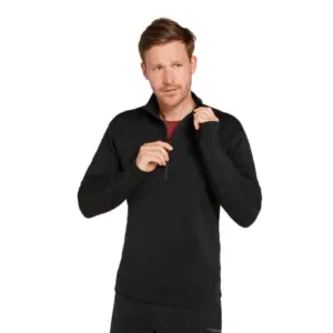 Icebreaker Merino 360 Realfleece Elemental Sweatshirt Met Halve Rits Zwart