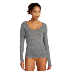 Icebreaker Siren Sweetheart Lange Mouwen Basislaag Gritstone Heather-013