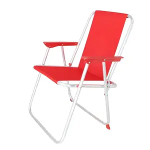 Wellhome Opvouwbare Metalen Strandstoel 44x44x74 Cm Rood