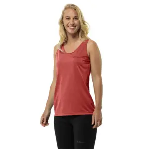 Jack Wolfskin Crosstrail Mouwloos T-shirt Rood