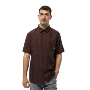 Jack Wolfskin El Dorado Overhemd Met Korte Mouwen Dark Mahogany Check