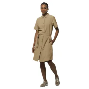 Jack Wolfskin Holiday Midi Korte Mouw Jurk Sandstorm