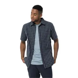 Jack Wolfskin Hot Springs Overhemd Met Korte Mouwen Blauw