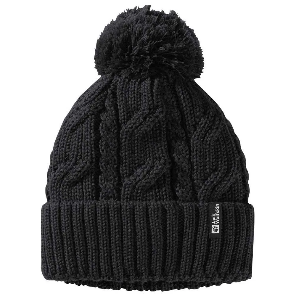 Jack Wolfskin Pompom Muts Zwart