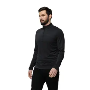 Jack Wolfskin Sky Thermal Half Zip T-shirt Met Lange Mouwen Zwart