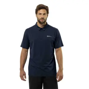 Jack Wolfskin Delgami Korte Mouw Poloshirt Blauw