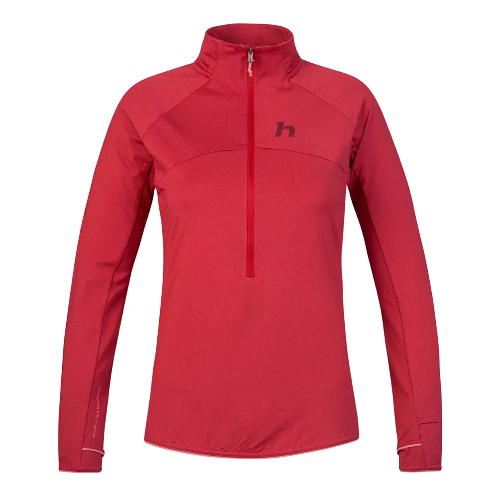 Hannah Eli Fleece Met Halve Rits Garnet Mel