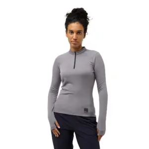 Jack Wolfskin Bike Commute Sweatshirt Met Halve Rits Taupe