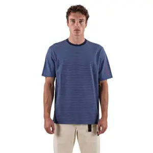 The Mountain Studio Stripe Cotton T-shirt Met Korte Mouwen Blauw