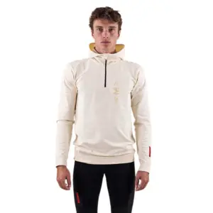 The Mountain Studio Tecno Fleece Met Kap Almond Milk