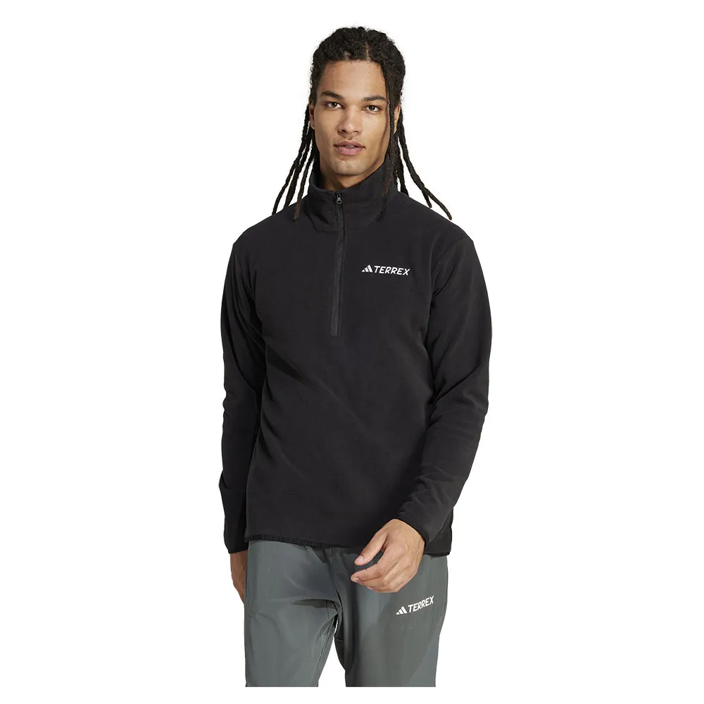 Adidas Multi Essentials Fleece Met Halve Rits Zwart