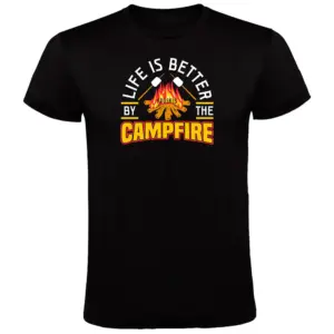 Kruskis Better By The Campfire T-shirt Met Korte Mouwen Zwart