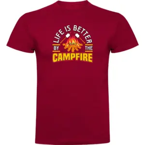 Kruskis Better By The Campfire T-shirt Met Korte Mouwen Rood