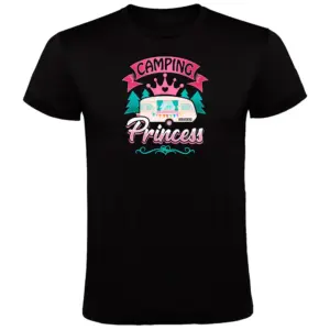 Kruskis Camping Princess T-shirt Met Korte Mouwen Zwart