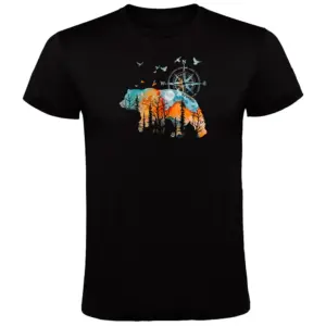 Kruskis Compass Bear T-shirt Met Korte Mouwen Zwart
