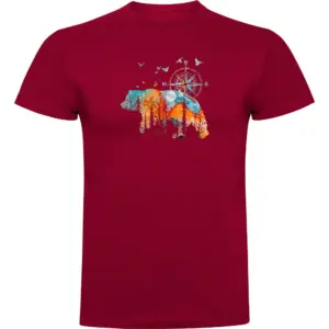 Kruskis Compass Bear T-shirt Met Korte Mouwen Rood