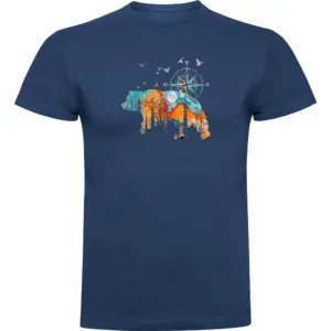 Kruskis Compass Bear T-shirt Met Korte Mouwen Blauw