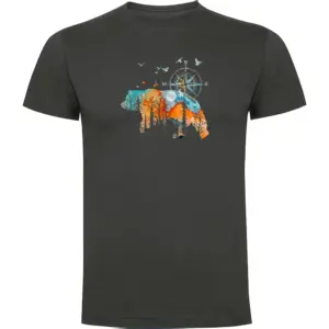Kruskis Compass Bear T-shirt Met Korte Mouwen Grijs
