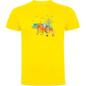 Kruskis Compass Bear T-shirt Met Korte Mouwen Geel