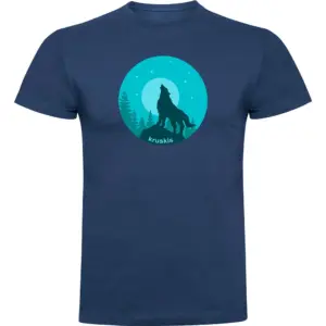 Kruskis Wolf Night T-shirt Met Korte Mouwen Blauw