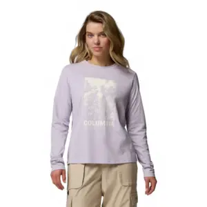 Columbia Rolling Bend™ Graphic T-shirt Met Lange Mouwen Lavender Pearl / Amazing Heights