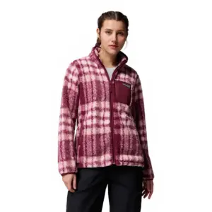 Columbia West Bend™ Print Ii Fleece Met Volledige Rits Rich Wine Herringplaid