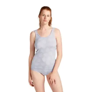 Icebreaker Merino 150 Siren Fresh Ferns Aop Mouwloos Basislaag Grijs