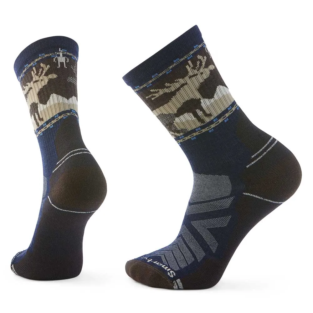 Smartwool Hike Light Cushion Mountain Moose Crew Sokken Blauw