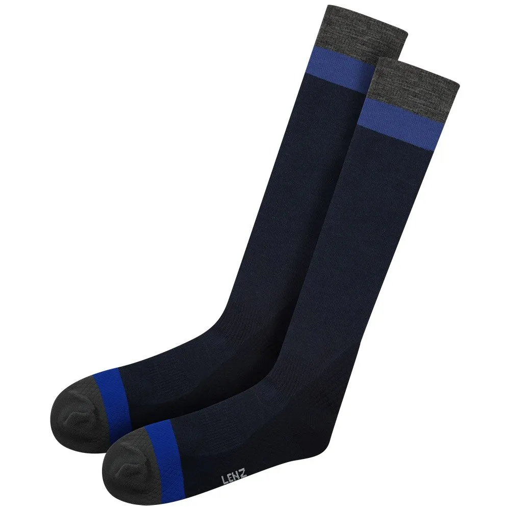 Lenz Merino Compression 1 Lange Sokken Azure