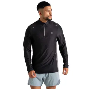 Dare2b Power Up Iii Half Rits Lange Mouw T-shirt Zwart