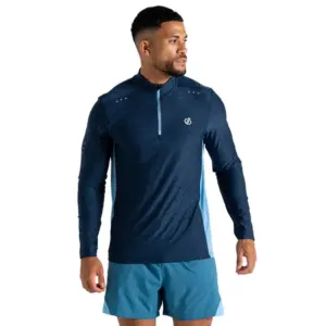 Dare2b Power Up Iii Half Rits Lange Mouw T-shirt Denim