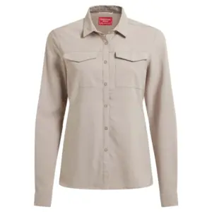 Craghoppers Nosilife Pro V Overhemd Met Lange Mouwen Soft Mushroom