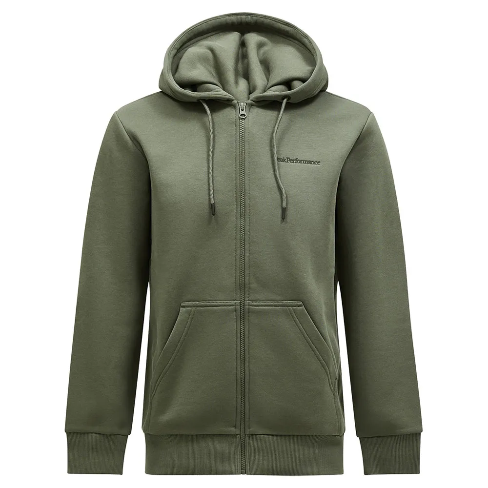 Peak Performance Original Small Logo Sweatshirt Met Rits Pineneedle