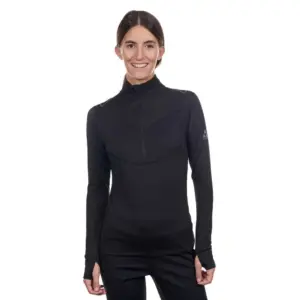 Fischer Asarna Half Rits Lange Mouw T-shirt Zwart